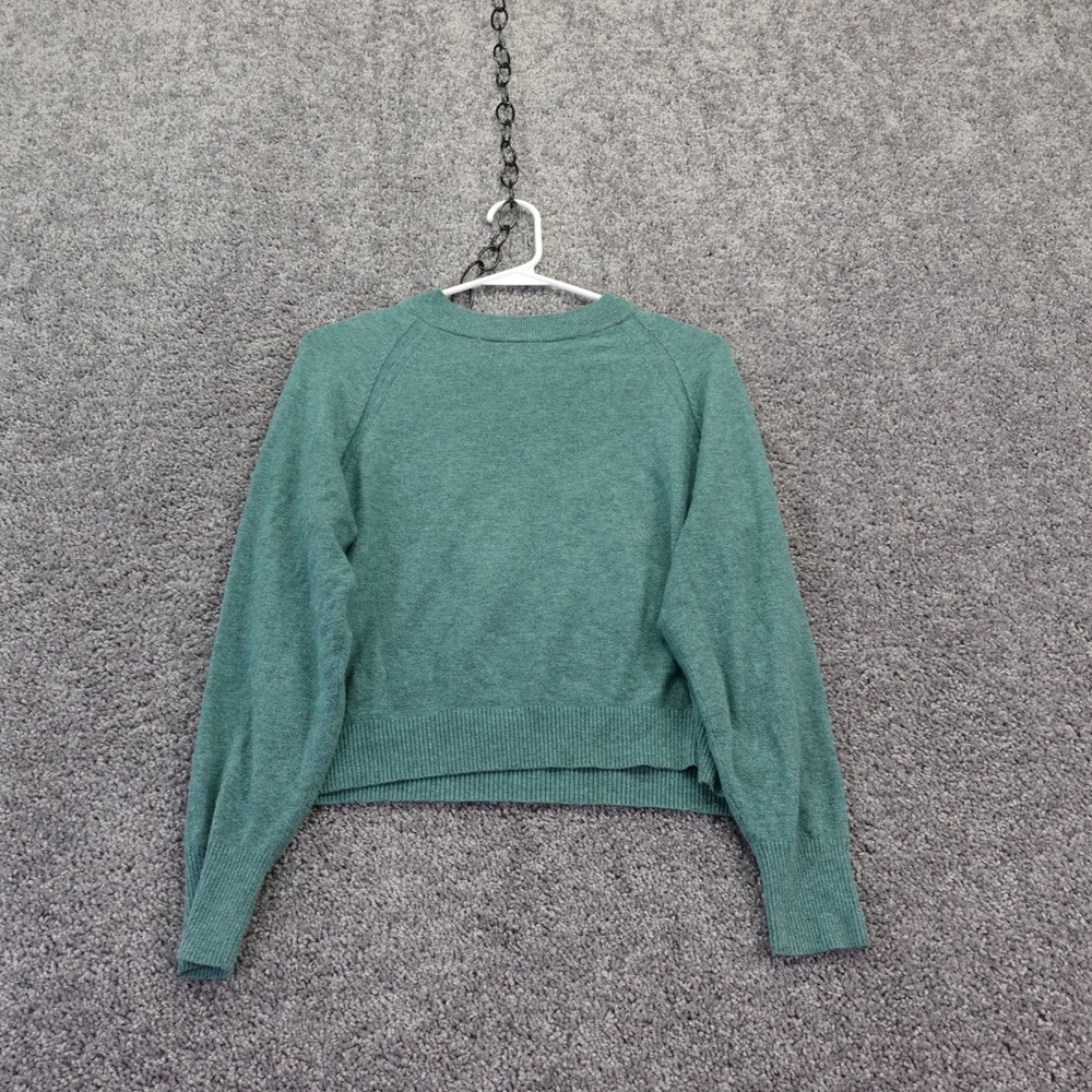A New Day Sweater Womens Extra Small Green Crew Neck Long Sleeve Pullover Cotton